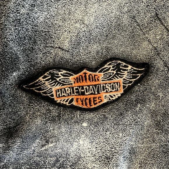 Very Rare, Vintage Harley Davidson Patinaed Leather Mileage Club Jacket, Size XL - Picture 15 of 16